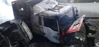 Renault Logan и MAN сгорели в ДТП на «встречке» в Дзержинске